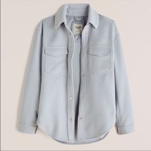 Abercrombie Cozy Shirt Jacket Size Large NEW Light blue/grey